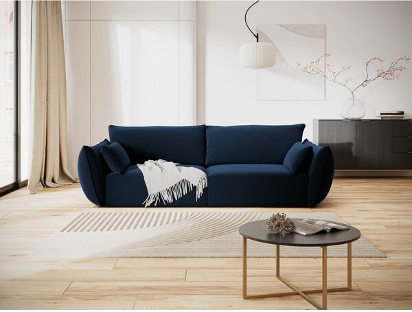 Тъмносин кадифен диван 208 cm Vanda – Mazzini Sofas