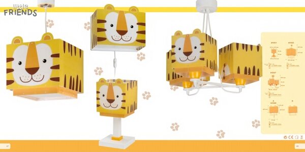 Dalber 64567 - Детски полилей LITTLE TIGER 3xE27 / 60W / 230V