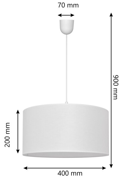 Висящ полилей ALBA 1xE27/15W/230V Ø 40 см бял