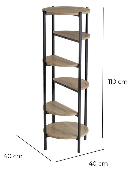 Черен и естествен стелаж от декор от дъб 40x110 cm – Casa Selección