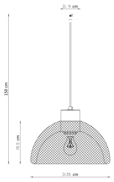 Globo 15393 - Полилей на въже VITIANO 1xE27/60W/230V