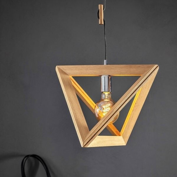 Spot-Light 1271174 - Полилей на кабел TRIGONON 1xE27/60W/230V матов дъб