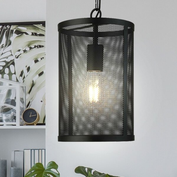 Searchlight - Висящ полилей FISHNET 1xE27/60W/230V черен