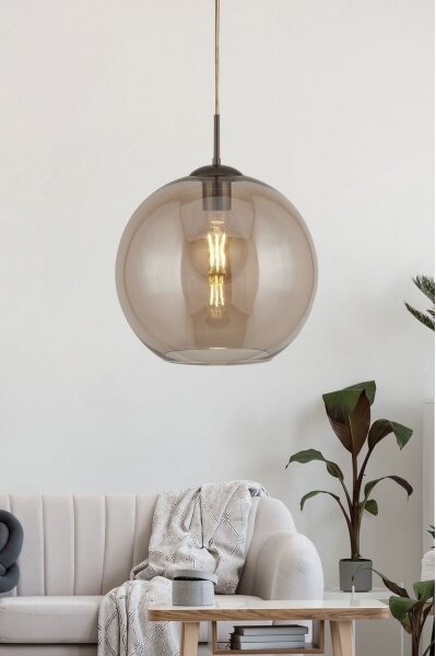 Searchlight 1632AM - Висящ полилей BALL 1xE27/60W/230V кафяв