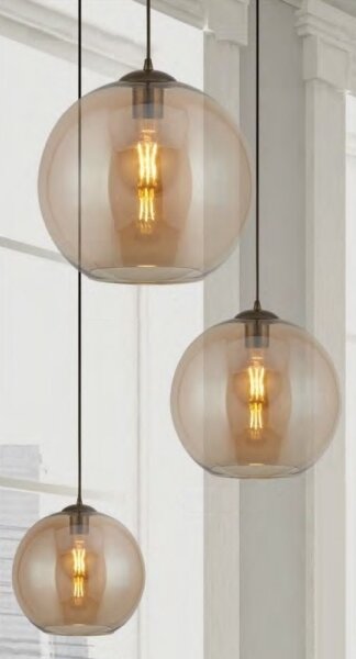 Searchlight 1632AM - Висящ полилей BALL 1xE27/60W/230V кафяв