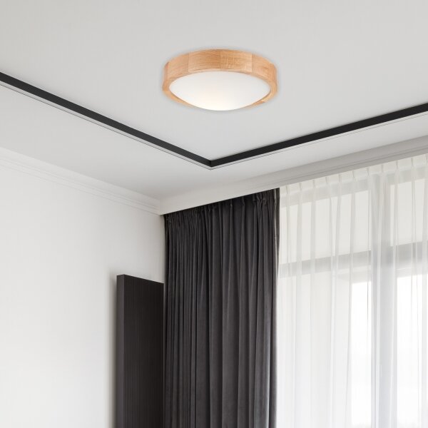 Потолен лампион OAK SLIM 1xE27/60W/230V, дъб, Ø 27 см