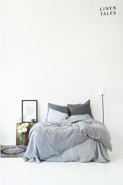 Светлосив ленен чаршаф 180x260 cm Light Grey – Linen Tales
