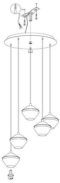 Eglo 98683 - LED полилей с кабелно окачване PERPIGO 5xGU10/5W/230V