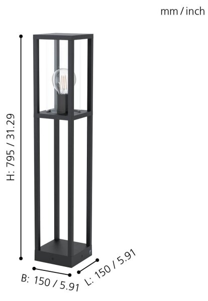 Eglo 98715 - Външна лампа CASCINETTA 1xE27/40W/230V IP54