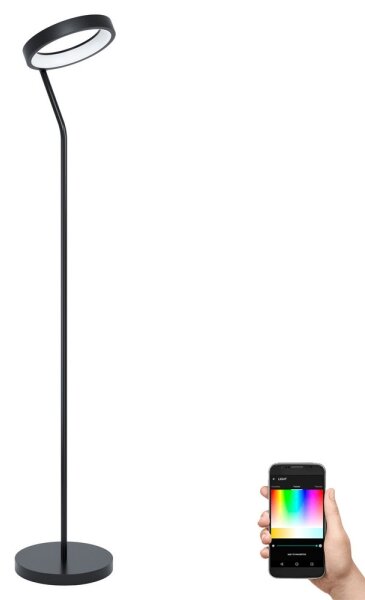 Eglo 32327 - LED RGBW димируема подова лампа MARGHERA-C LED/15,5W/230V черна