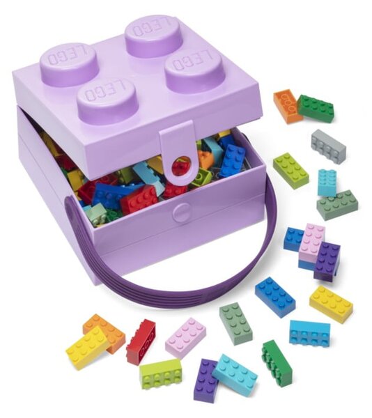 Лилава кутия за съхранение с дръжка - LEGO®