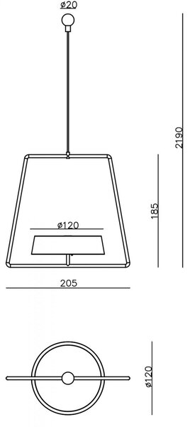 LED висяща лампа Miram с акумулаторна батерия, димируема, рубиненочервена