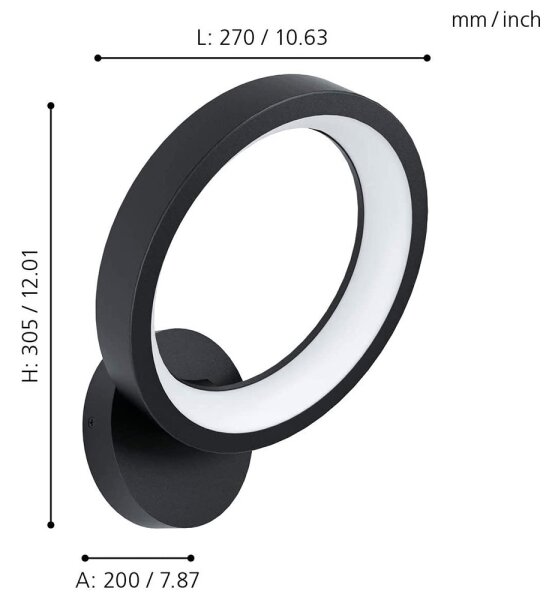 Eglo 99028 - RGB LED димируема стенна лампа MARGHERA-C LED/16W/230V