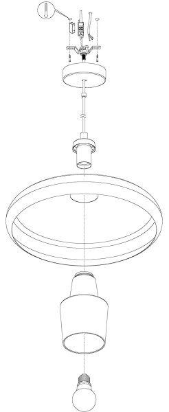 Eglo 99032 - LED RGB Димируем висящ полилей TABANERA-C 1xE27/9W/230V