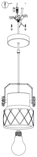Eglo 39854 - Висяща лампа на кабел HILCOTT 1xE27/40W/230V