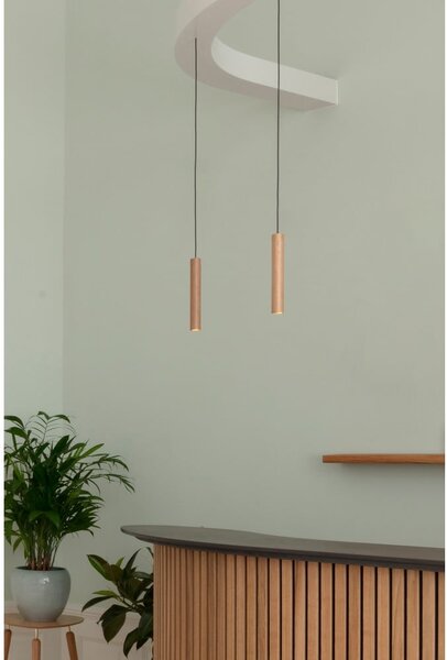 LED висяща лампа с дървен абажур ø 3 cm Chimes - UMAGE