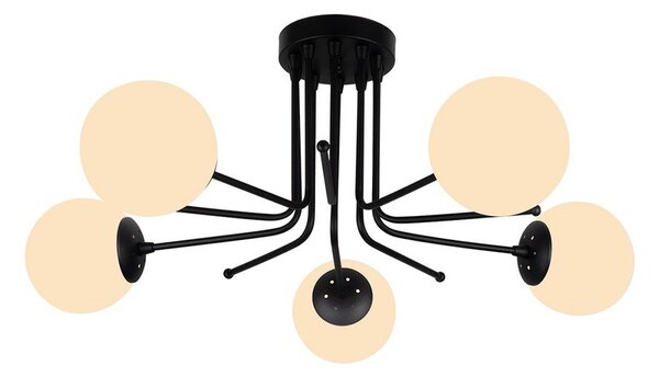 Черно таванно осветително тяло, височина 34 cm Star - Squid Lighting