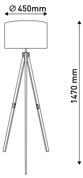 Подова лампа 2072528, дървен статив, текстилен абажур