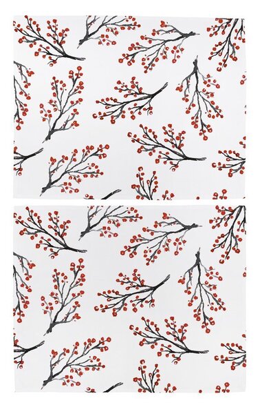 Коледни подложки от плат в комплект от 2 подложки 45x35 cm Rowan Berries - Butter Kings