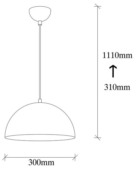 Черно висящо осветително тяло с метален абажур ø 30 cm Coppa – Opviq lights