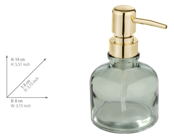 Стъклен диспенсер за сапун в цвят мента 200 ml Atessa – Wenko