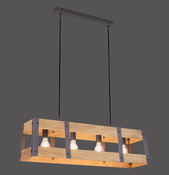 Leuchten Direkt 15721-79 - Полилей на въже CRATE 4xE27/60W/230V