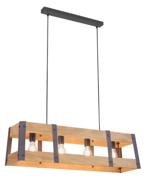 Leuchten Direkt 15721-79 - Полилей на въже CRATE 4xE27/60W/230V