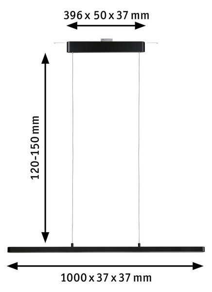 Paulmann URail Lento LED висяща лампа, матово черно