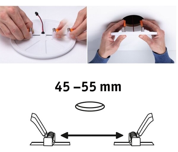 Paulmann 92390 - LED/4,5W IP44 Плафон за вграждане за баня VARIFIT 230V
