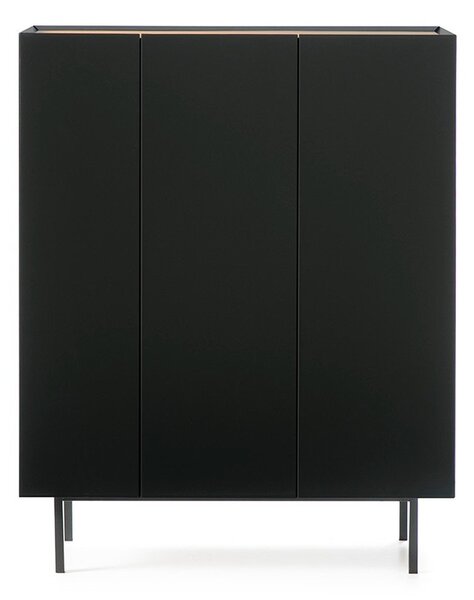 Черен висок скрин от декор от дъб 95x120 cm Arista – Teulat