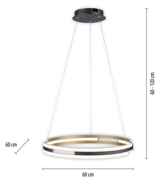 Paul Neuhaus Q-Beluga LED висящо осветление, месинг