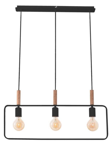 Полилей на въже FRAME 3xE27/60W/230V черна