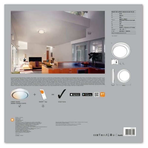 Ledvance - LED Димируема лампа SMART+ MOON LED/24W/230V Wi-Fi