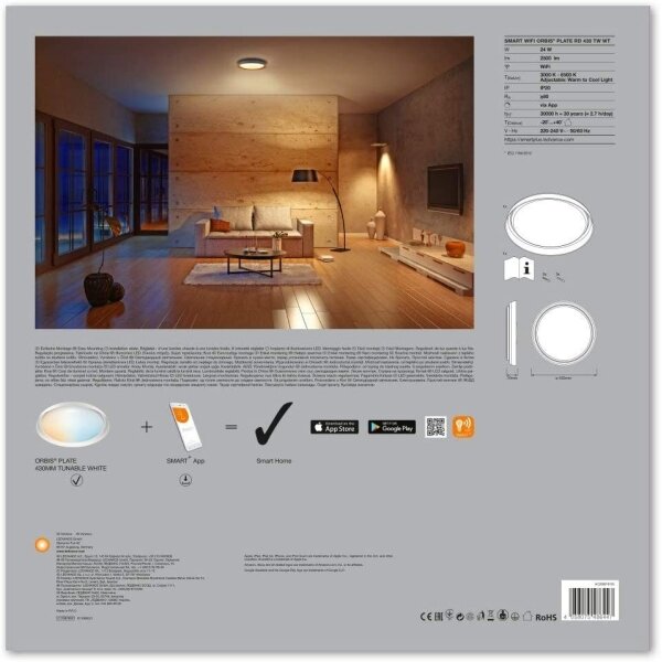 Ledvance - LED Димируема лампа SMART+ PLATE LED/24W/230V Wi-Fi