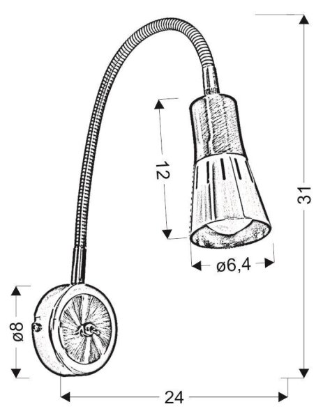 Гъвкава лампа ARENA 1xE14/40W/230V черна