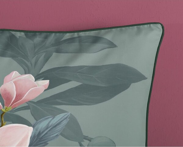 Зелен чаршаф от органичен памук за единично легло Rose, 140 x 220 cm Organic - Descanso