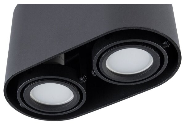 Прожектор, луна SIROK 2xGU10/30W/230V черна