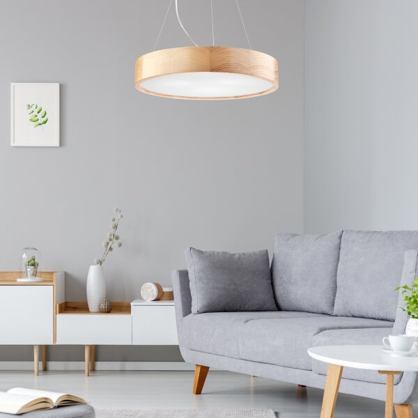 Полилей NATURAL 3xE27/60W/230V, 47 см, борова дървесина