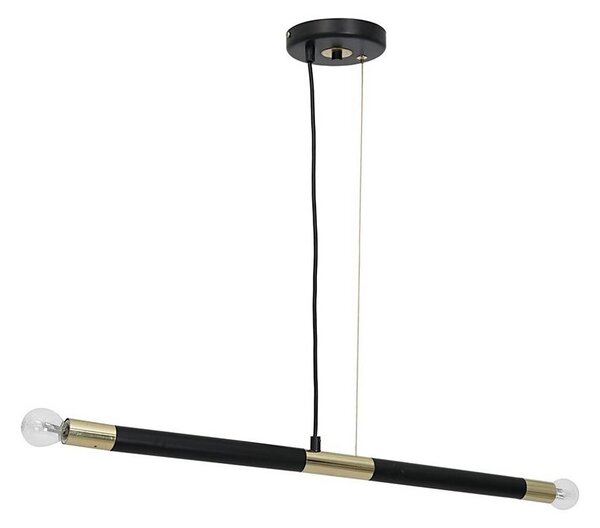Полилей на въже BASTONE 2xE14/40W/230V черна/златна