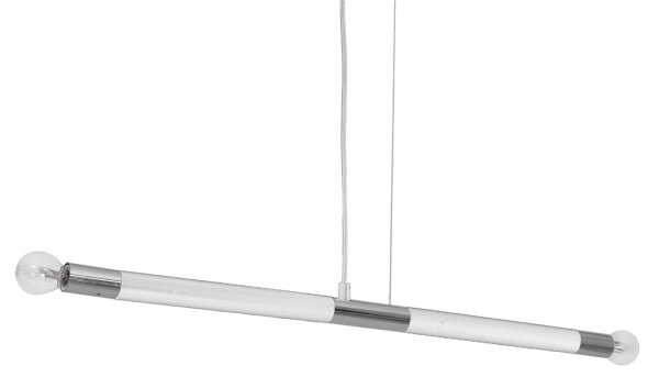 Полилей на въже BASTONE WHITE 2xE14/40W/230V бяла/лъскав хром
