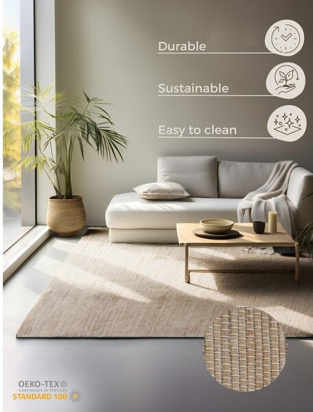 Бежов двустранен/ръчно изработен килим със смес от юта 60x90 cm Handloom – Hanse Home