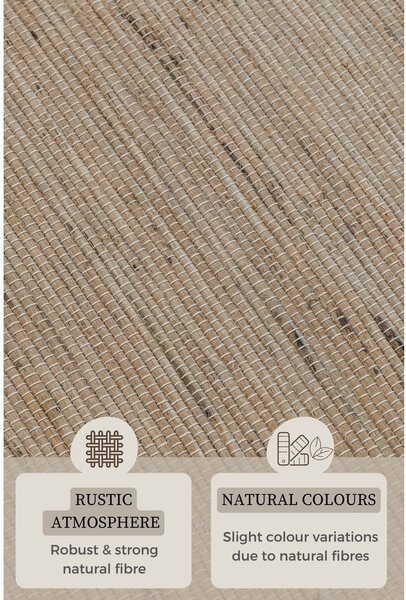 Бежова двустранна/ръчно изработена пътека със смес от юта 80x200 cm Handloom – Hanse Home