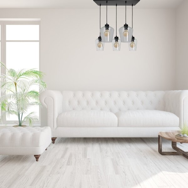 Висящ полилей SANTIAGO 5xE27/60W/230V прозрачен