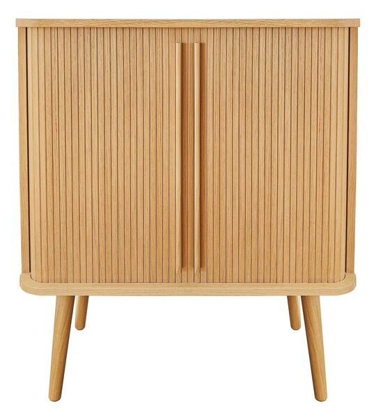 Висок скрин от декор от дъб с плъзгащи се врати естествен 83x95 cm Rove – Woodman