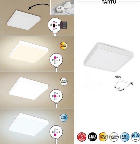 Rabalux - LED таванно осветително тяло LED/24W/230V 2800-6000K IP44 бяло