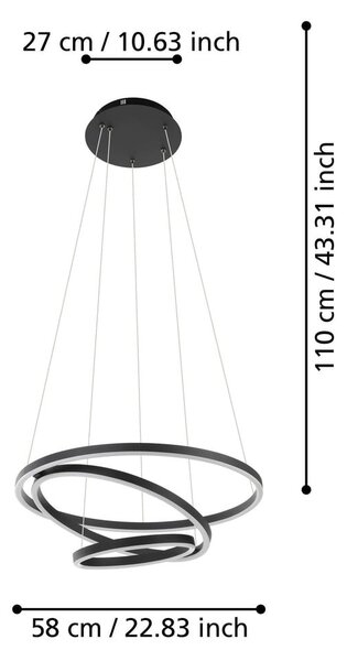 LED smart висящо осветително тялo 43 W LOBINERO-Z – EGLO
