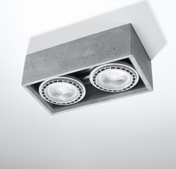Sollux SL.0884 - Плафон QUATRO 2xGU10/40W/230V бетон