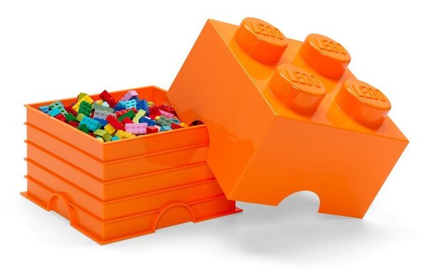 Оранжева квадратна кутия за съхранение - LEGO®