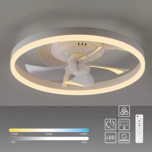 JUST LIGHT. 14624-16 - LED таванен вентилатор с осветление RITA LED/22W/230V + дистанционно управление