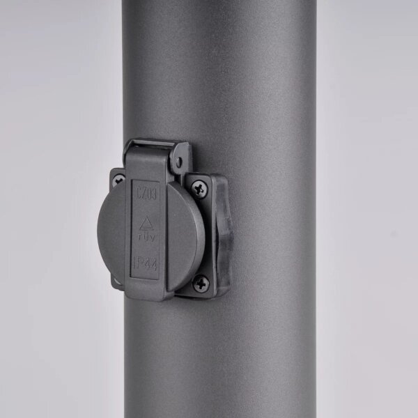 Външна лампа DALLAS 1xE27/12W/230V IP44 с контакт, антрацит